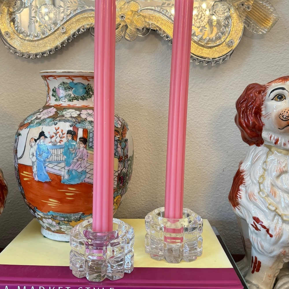 Shannon Crystal Ireland DIAMANTE Dual Votive Tea Light Taper Candle Stick Holder